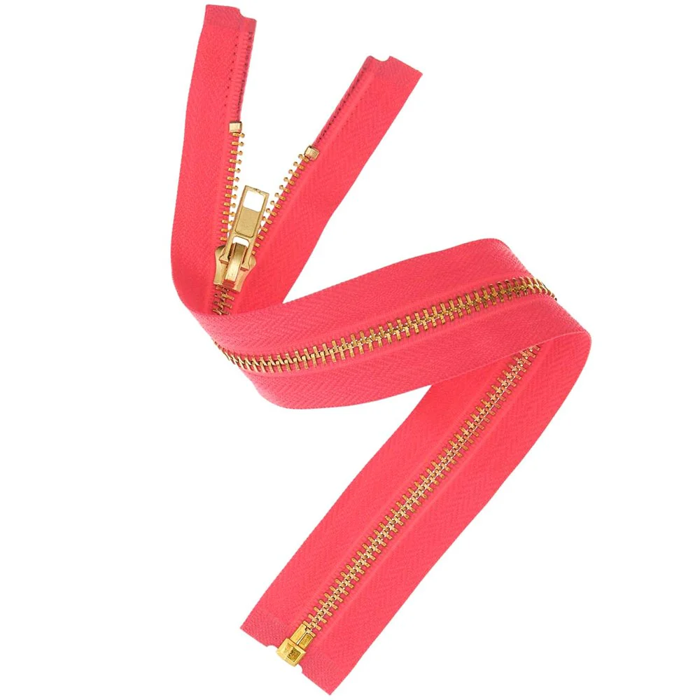 Rico Gold Zip Neon Pink 30cm x 5mm