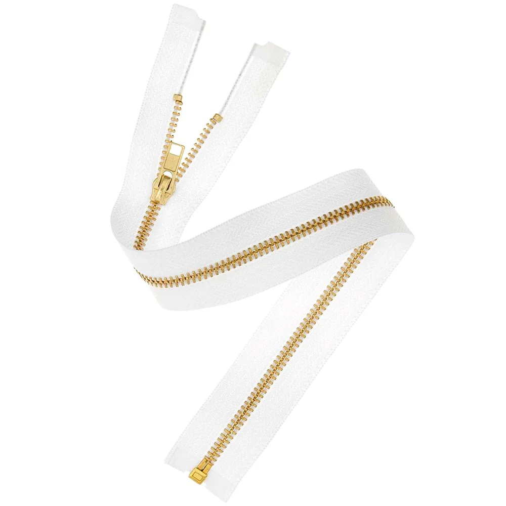 Rico Gold Zip White 22cm x 3mm
