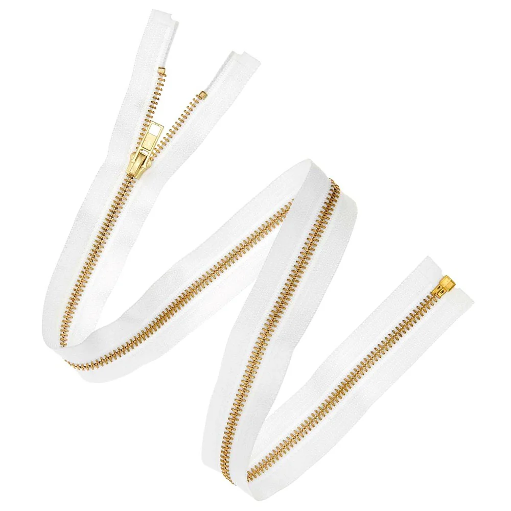 Rico Gold Zip White 50cm x 5mm