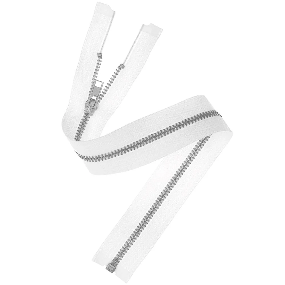 Rico Silver Zip White 22cm x 3mm