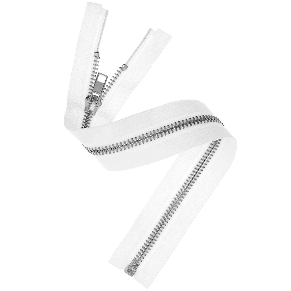 Rico Silver Zip White 22cm x 5mm